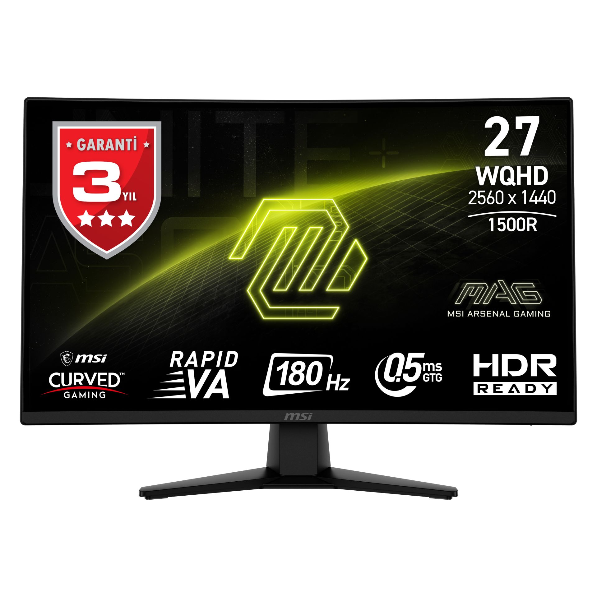 MSI MAG 274CQF 27'' WQHD CURVE RAPID VA 180HZ 0.5MS(GTG) ADAPTIVE-SYNC GAMING MONİTÖR