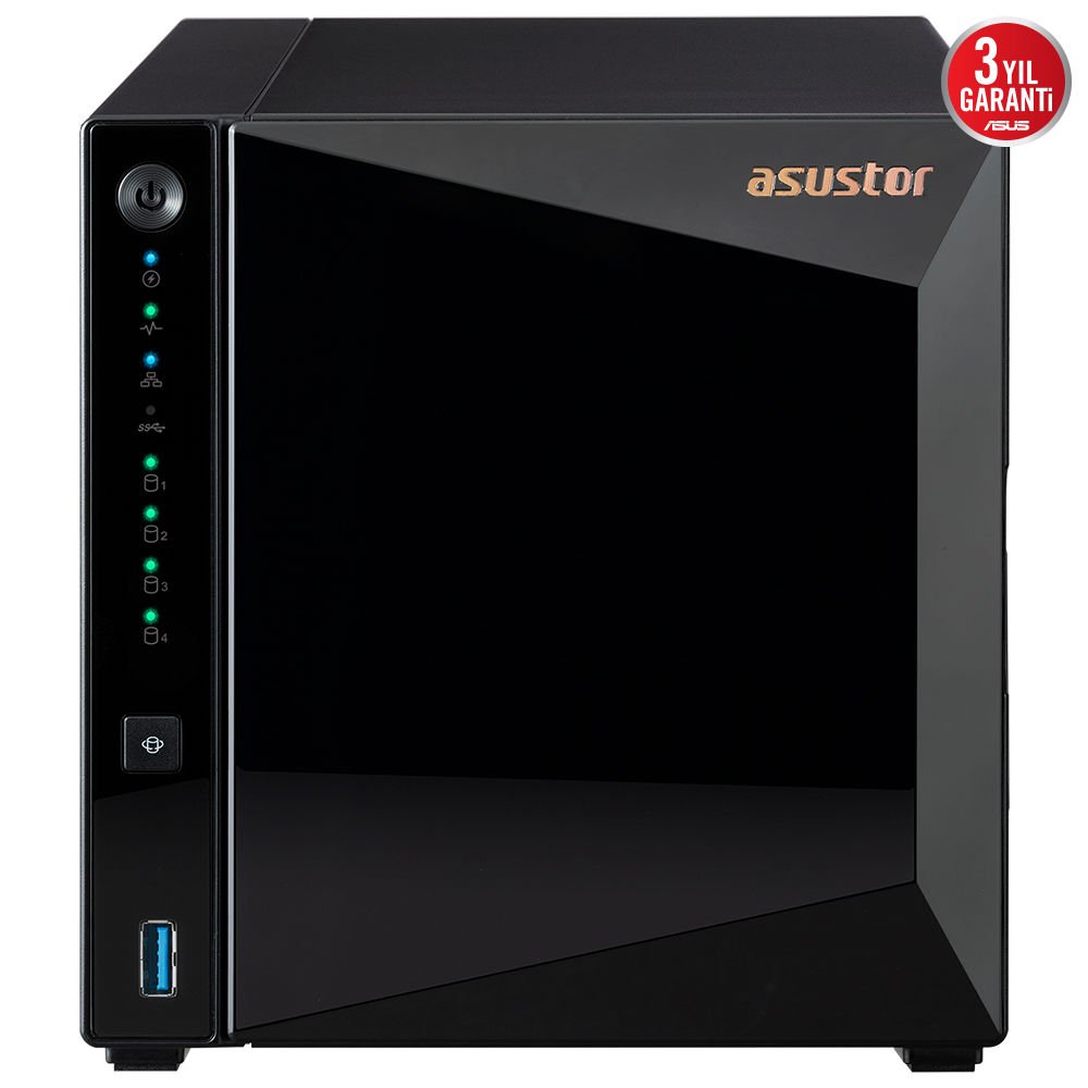 Asustor A3304T V2 Realtek RTD1619B 2GB RAM 4 Yuvalı Nas Depolama Ünitesi 90IX01L1-BW3S00