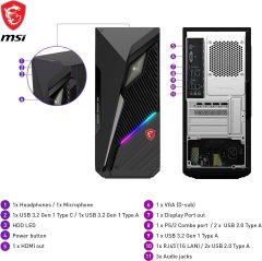 MSI MAG INFINITE S3 13NUD-832EU I7-13700F 16GB DDR5 1TB SSD 8GB RTX4060TI  W11 SIYAH GAMING PC