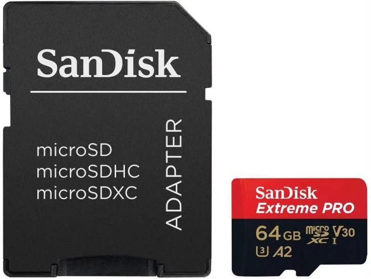 SanDisk Extreme Pro 64GB 200/90MB/s microSDXC UHS-I A2 V30 Adaptörlü Hafıza Kartı SDSQXCU-064G-GN6MA