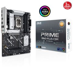 Asus Prime B860-PLUS-CSM Intel LGA1851, DDR5 8200 MHz, USB 3.2 Gen 2x2, Aura RGB destekli ATX Anakart 90MB1KA0-M0EAYC