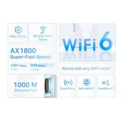 TP-Link RE600X AX1800 Mbps Dual Band Gigabit Port Menzil Genişletici