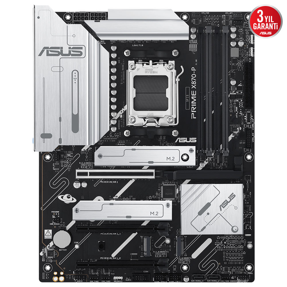 Asus Prime X870-P AMD AM5, 4800MHz DDR5, HDMI, M.2, ATX Anakart 90MB1IT0-M0EAY0