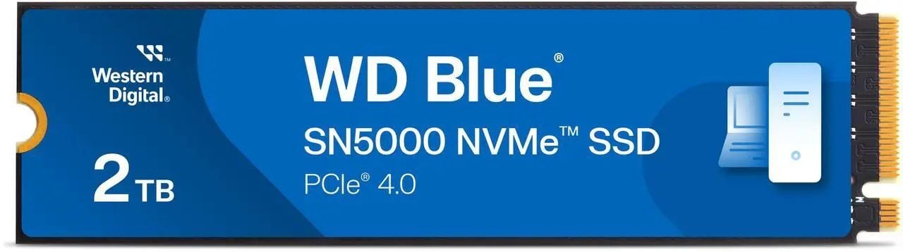 WD Blue SN5000 2TB WDS200T4B0E 5150/4850MB/s PCIe Gen4 x4 M.2 2280 NVMe SSD