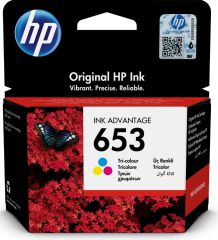 HP 653 Siyah 3YM75AE + HP 653 Renkli 3YM74AE Orijinal Kartuş Seti