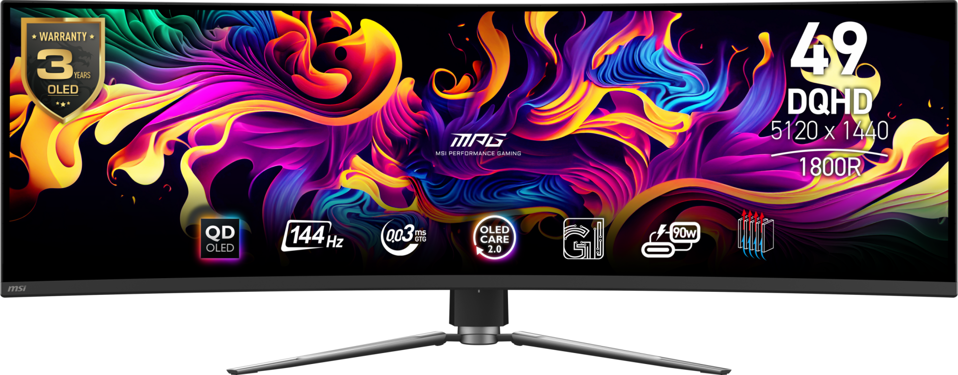 MSI MPG 491CQP QD-OLED 49'' DQHD CURVE QD-OLED 144HZ 0.03MS ADAPTIVE-SYNC GAMING MONİTÖR