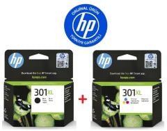 HP 301XL Siyah CH563EE + HP 301XL Renkli CH564EE Orijinal Kartuş Seti