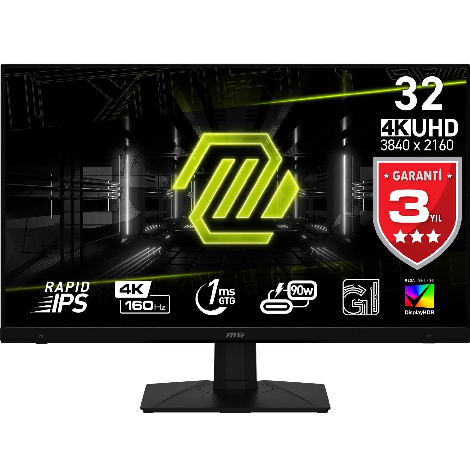 MSI MAG 322UPF 32'' UHD FLAT RAPID IPS 160HZ 1MS FREESYNC PREMIUM PIVOT GAMING MONİTÖR