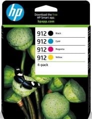 HP 6ZC74AE (912) SIYAH/MACENTA/CYAN/SARI 4LU PAKET MUREKKEP KARTUSU (ORIJINAL)