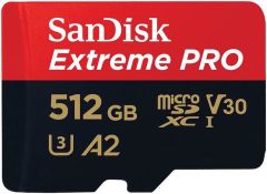 SanDisk Extreme Pro 512GB 200/140MB/s microSDXC UHS-I A2 V30 Adaptörlü Hafıza Kartı SDSQXCD-512G-GN6MA