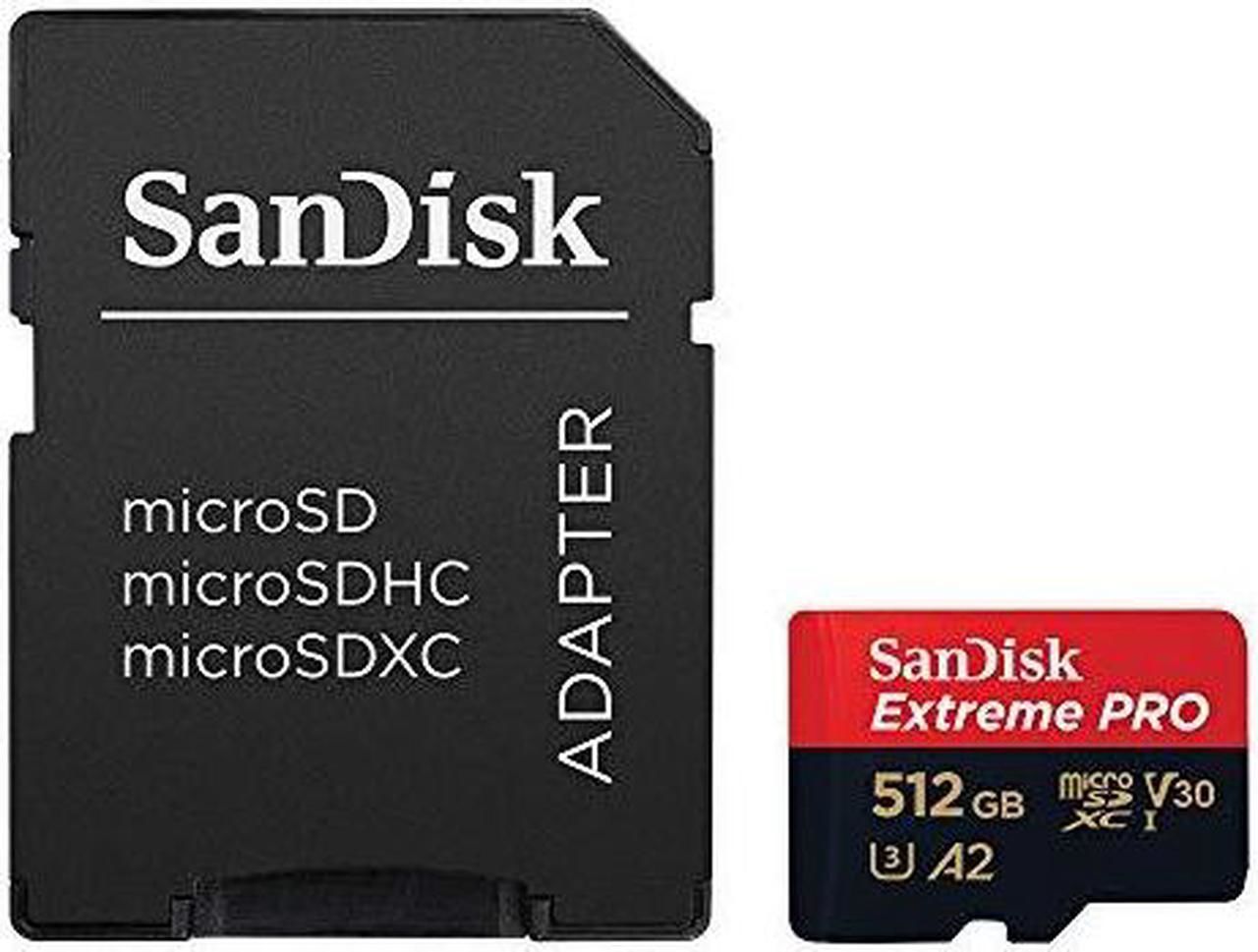 SanDisk Extreme Pro 512GB 200/140MB/s microSDXC UHS-I A2 V30 Adaptörlü Hafıza Kartı SDSQXCD-512G-GN6MA