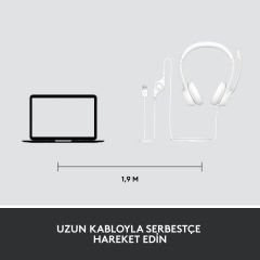 Logitech H390 USB Gürültü Önleyici Mikrofonlu Kulaklık - Beyaz 981­001286