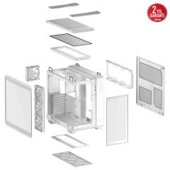 ASUS TUF Gaming GT502 Horizon Beyaz Tempered Glass USB 3.2 ATX Mid Tower Kasa 90DC0093-B19010