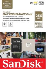 SanDisk Max Endurance 256GB 100/40MB/s microSDXC C10 V30 Adaptörlü Hafıza Kartı SDSQQVR-256G-GN6IA