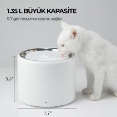 Petkit Eversweet 3 Pro Evcil Hayvan Kablosuz Pompalı Su Pınarı (BEYAZ)