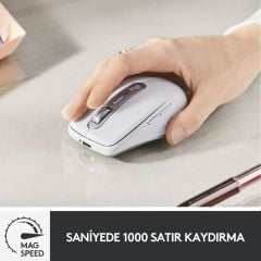 Logitech MX Anywhere 3 MAC için  Sessiz Kablosuz Mouse - Beyaz 910-005991