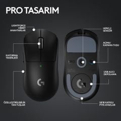 Logitech G PRO X Superlight 2 Lighspeed Kablosuz Oyuncu Mouse - Siyah 910-006631