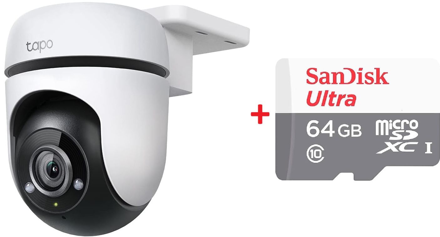 TP-Link Tapo C500 Dış Mekan Yatay-Dikey Wİ-Fİ Güvenlik Kamerası + 64GB SanDisk Ultra Bellek