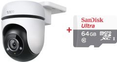 TP-Link Tapo C500 Dış Mekan Yatay-Dikey Wİ-Fİ Güvenlik Kamerası + 64GB SanDisk Ultra Bellek