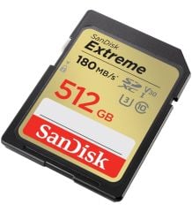 SanDisk Extreme 512GB 180MB/s SD UHS-I 4K UHD Hafıza Kartı SDSDXVV-512G-GNCIN