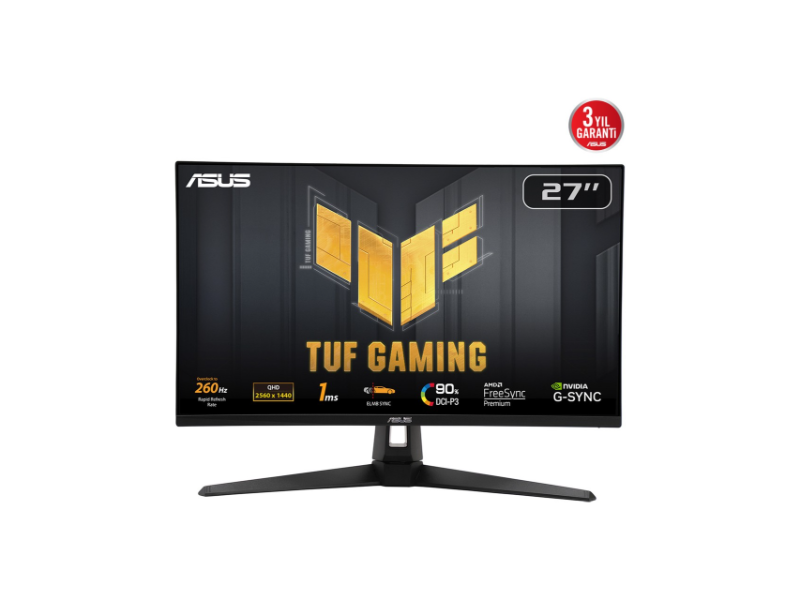 Asus TUF Gamıng VG27AQM1A 27 HDR400 2K IPS FREESYNC Ve G-SYNC 2560x1440 1MS 260HZ DP HDMI Monitör 90LM05Z0-B08370