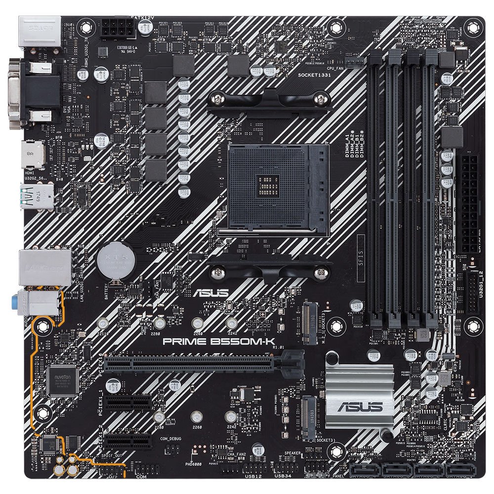 Asus PRIME B550M-K AMD B550 AM4 DDR4 4400 HDMI DVI VGA Çift M2 USB3.2 mATX PCIe 4.0 ECC RAM Desteği 90MB14V0-M0EAY0