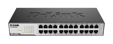 D-LINK DES-1024D L2 Unmanaged Switch with 24 10/100Base-TX ports.