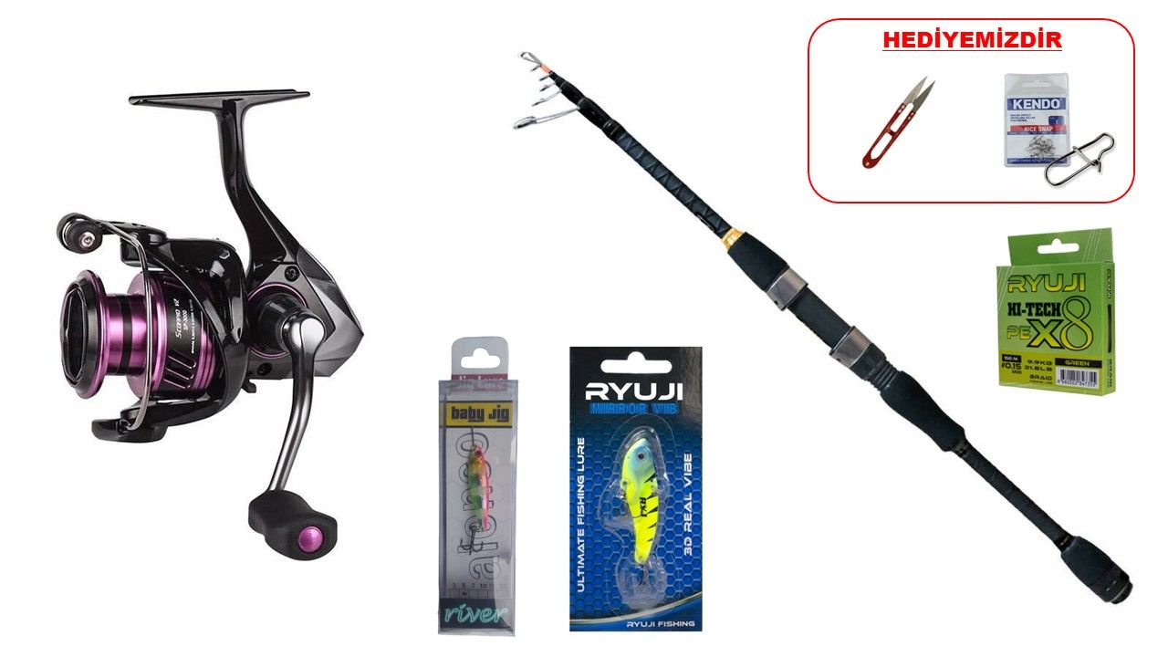 Ryuji Rock Fish Tele 2.28m 3-16gr & Okuma Scorpio SP1000 LRF SETİ