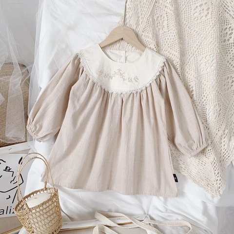 Lace Color Dress Cream