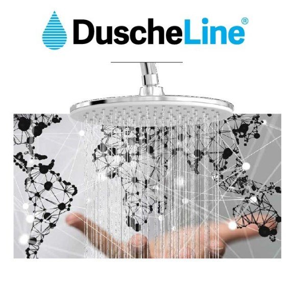 DuscheLine Piano Black Yağmurlama Duş Seti-Yuvarlak