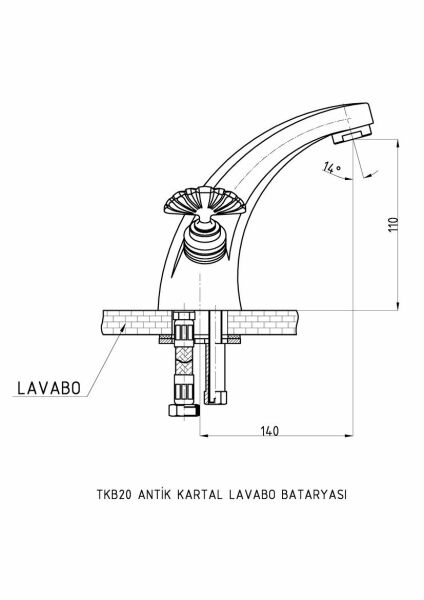 TKB20 GPD ANTİK KARTAL LAVABO BATARYASI (TSEN200)