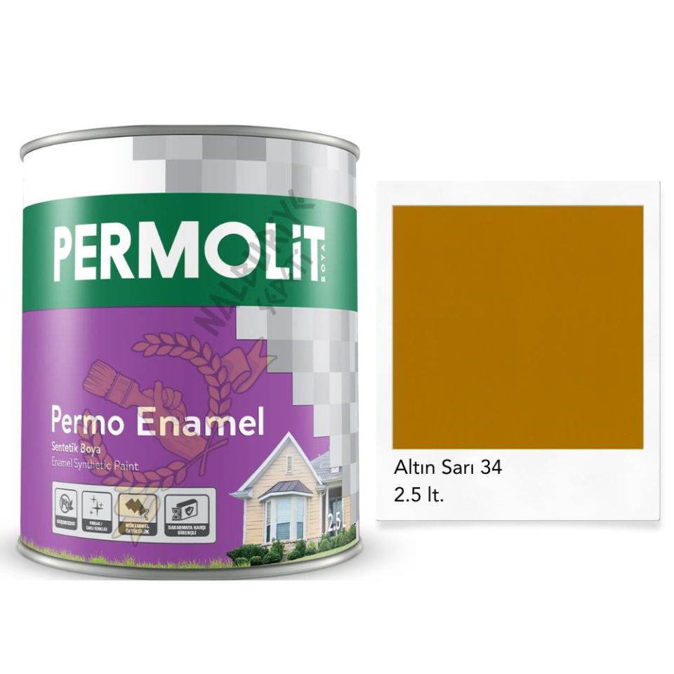 Permolit Enamel Sentetik Yağlı Boya ALTIN SARI 2.5 Lt.