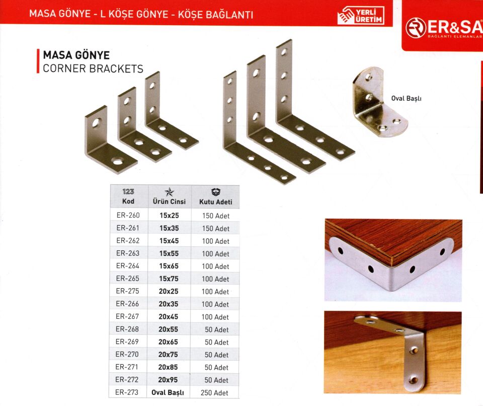 Ersa L Masa Gönye 15x55 mm. - 1 Adet