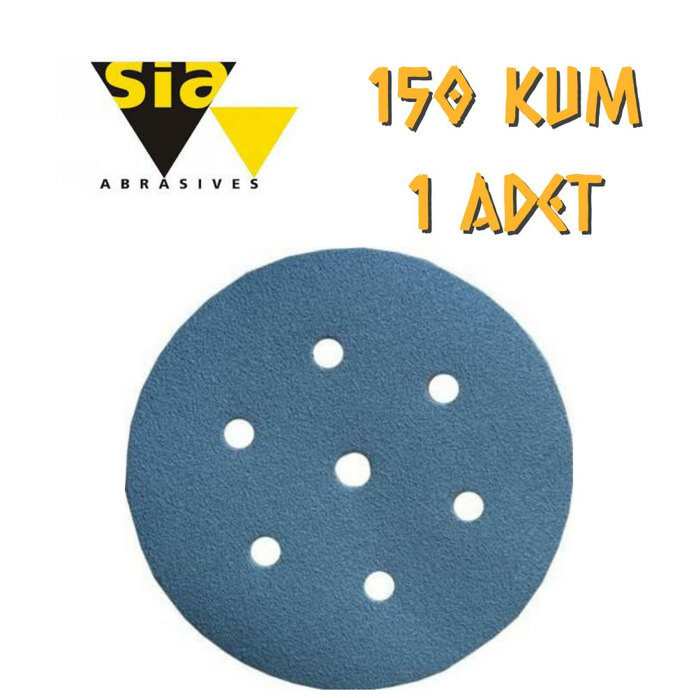 Sia 1949 Hookit 7 Delikli Cırt Zımpara 150 mm - P150 Kum - 1 Adet