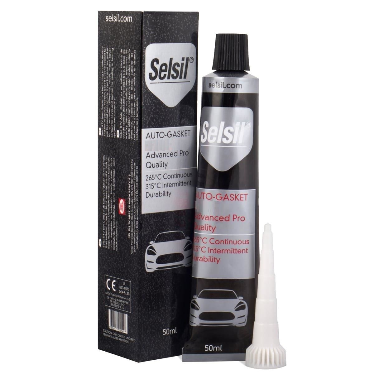 Selsil Oto RTV Sıvı Conta SİYAH 50 ml.