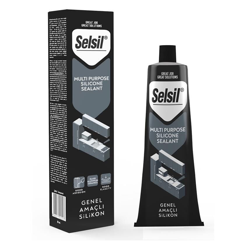 Selsil Genel Amaçlı Tüp Silikon ŞEFFAF 50 ml.