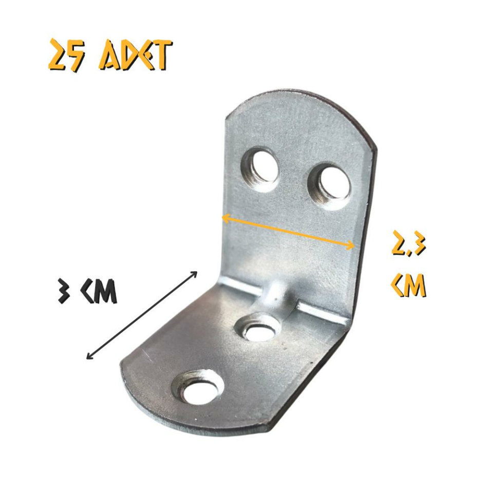 Ersa Oval Başlı Geniş L Masa Gönye 23x30x30 mm. - 25 Adet