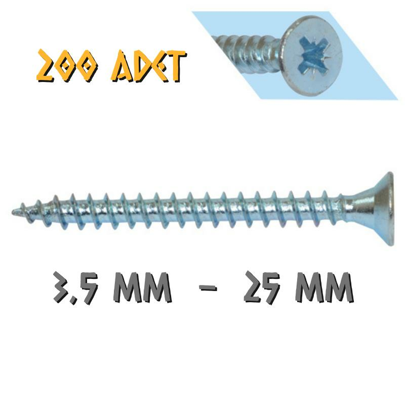 Yağmur Vida Ahşap Sunta Vidası 3.5x25 mm. - 200 Adet