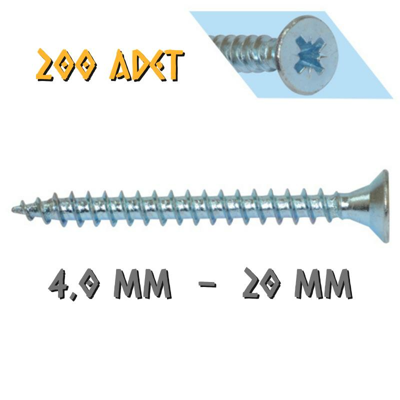 Yağmur Vida Ahşap Sunta Vidası 4.0x20 mm. - 200 Adet