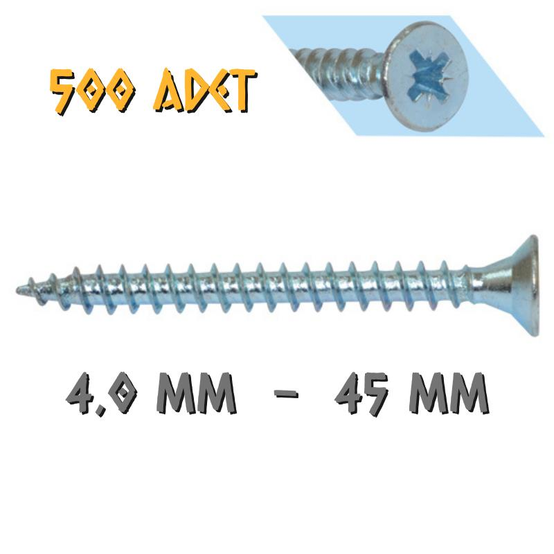 Yağmur Vida Ahşap Sunta Vidası 4.0x45 mm. - 500 Adet