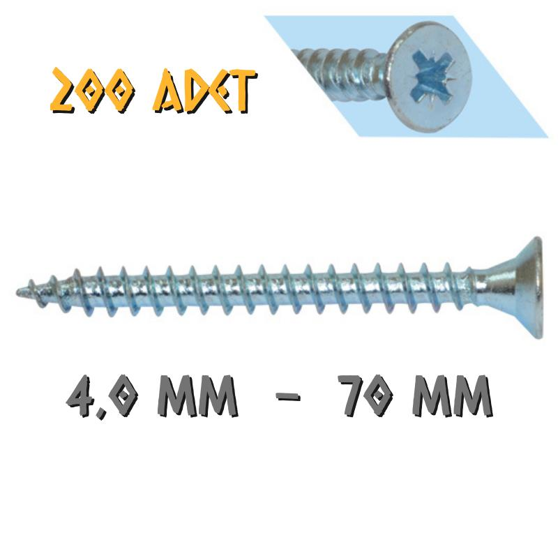 Yağmur Vida Ahşap Sunta Vidası 4.0x70 mm. - 200 Adet