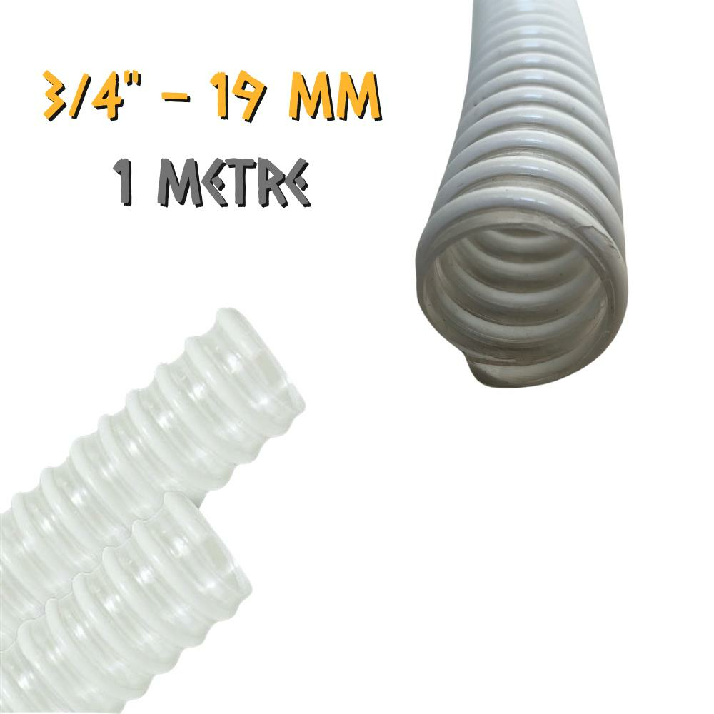 Güneş Spiral Şeffaf Klima Hortumu 3/4'' - 19 mm. - 1 Metre