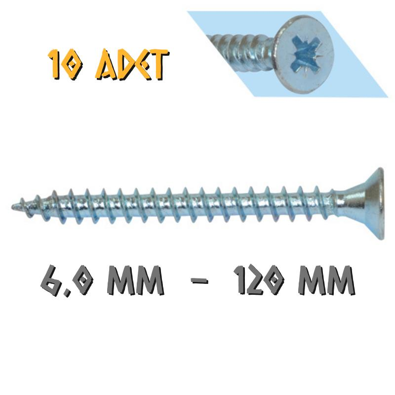 Yağmur Vida Ahşap Sunta Vidası 6.0x120 mm. - 10 Adet