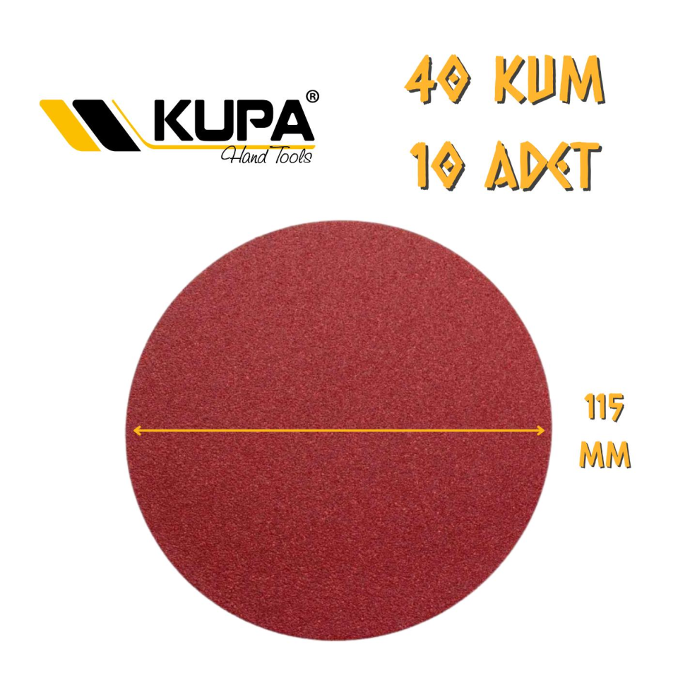 Kupa Yuvarlak Cırt Zımpara 115 mm - P40 Kum - 10 Adet