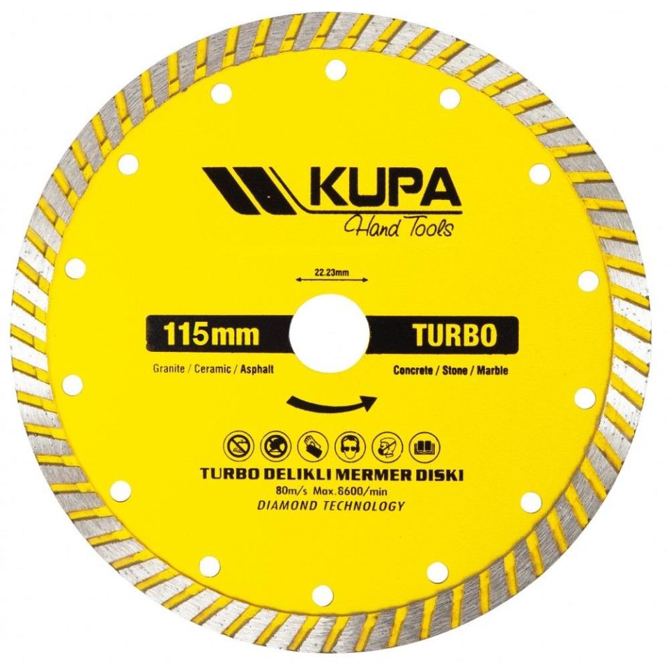 Kupa Elmas Turbo Daire Testere Kesme Taşı 115 mm.