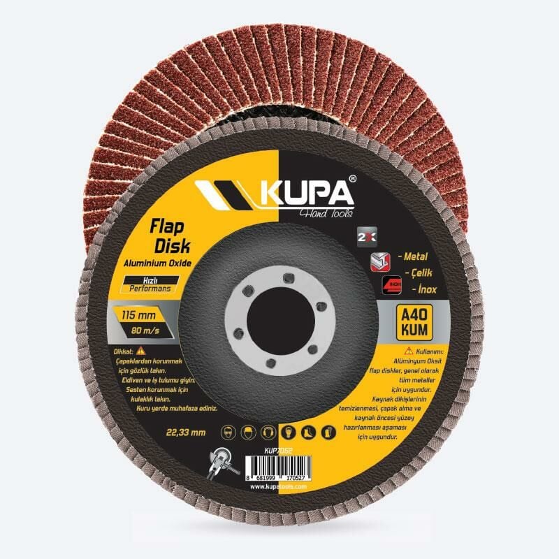 Kupa Katlı Flap Disk Zımpara A60 Kum - 10 Adet