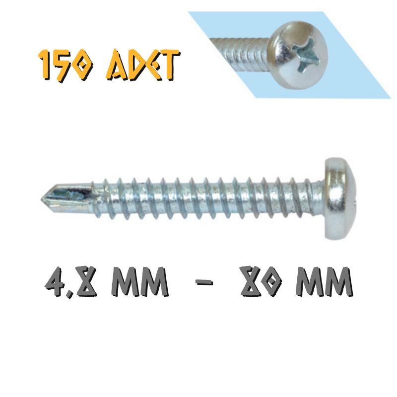 Yağmur Vida YSB Matkap Uçlu Akıllı Vida 4.8x80 mm. - 150 Adet