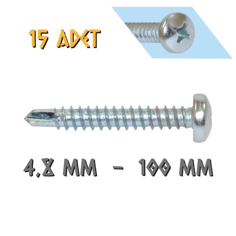 Yağmur Vida YSB Matkap Uçlu Akıllı Vida 4.8x100 mm. - 15 Adet