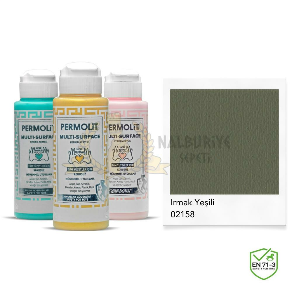 Permolit Multi Surface Akrilik Hobi Boyası IRMAK YEŞİLİ 120 ml.