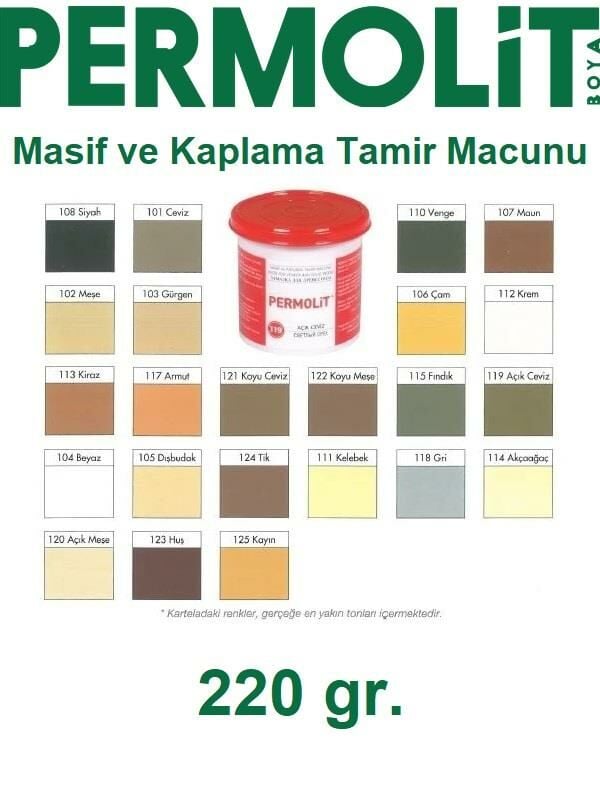 Permolit Masif ve Kaplama Ahşap Tamir Macunu MAUN 220 gr.